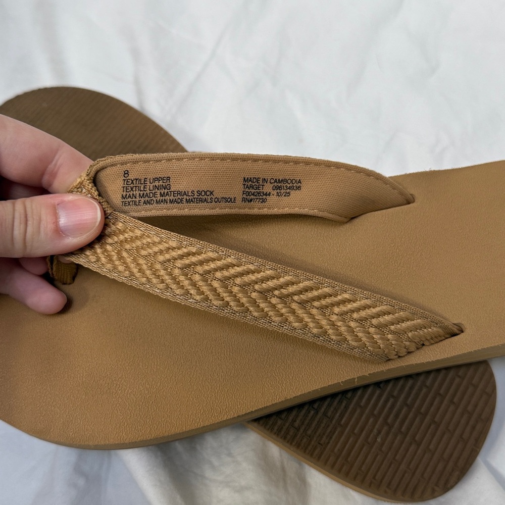 Women’s Shade & Shore Tan Braided Flip Flop “Nico” Sandals. Size 8. - Picture 5 of 16